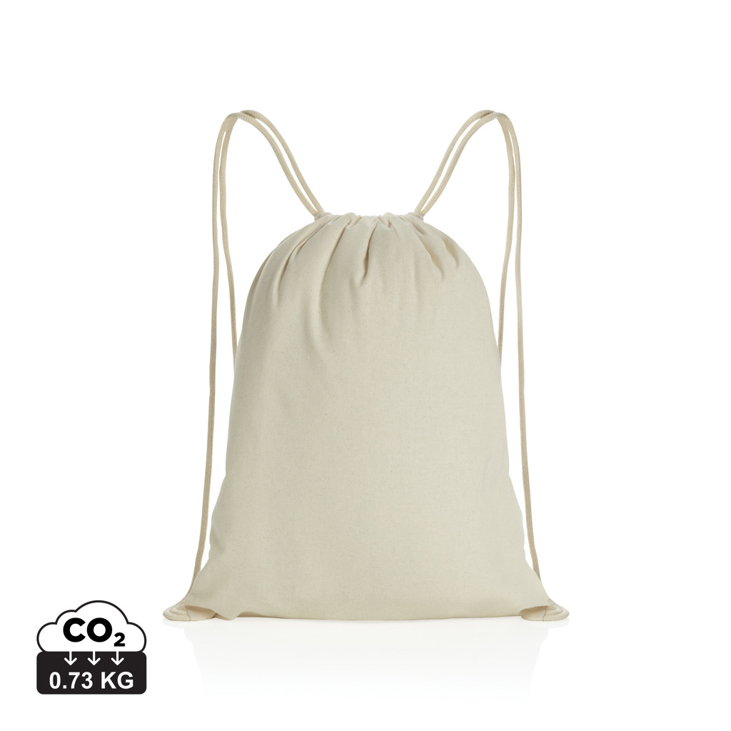 Gym bag personnalisé en coton recyclé 145 gr Impact Blanc cassé